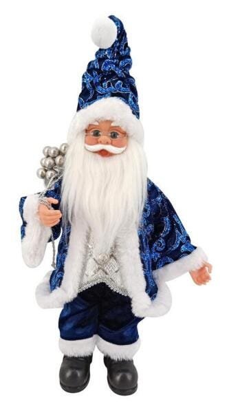 Papai Noel 40Cm Azul Musical Tecido - 1