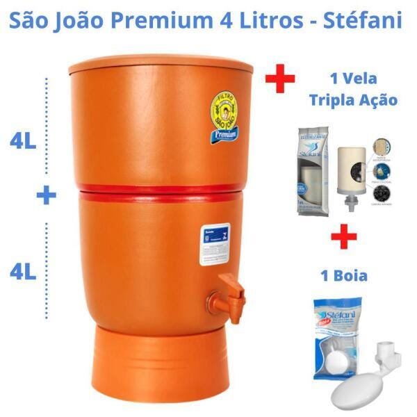 Filtro De Barro Para Água São João Premium 4L + Vela E Boia - 2