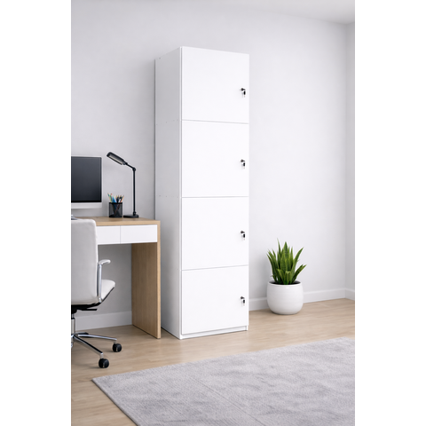 Armário 4 Portas Guarda Volume Locker com Chave em MDF