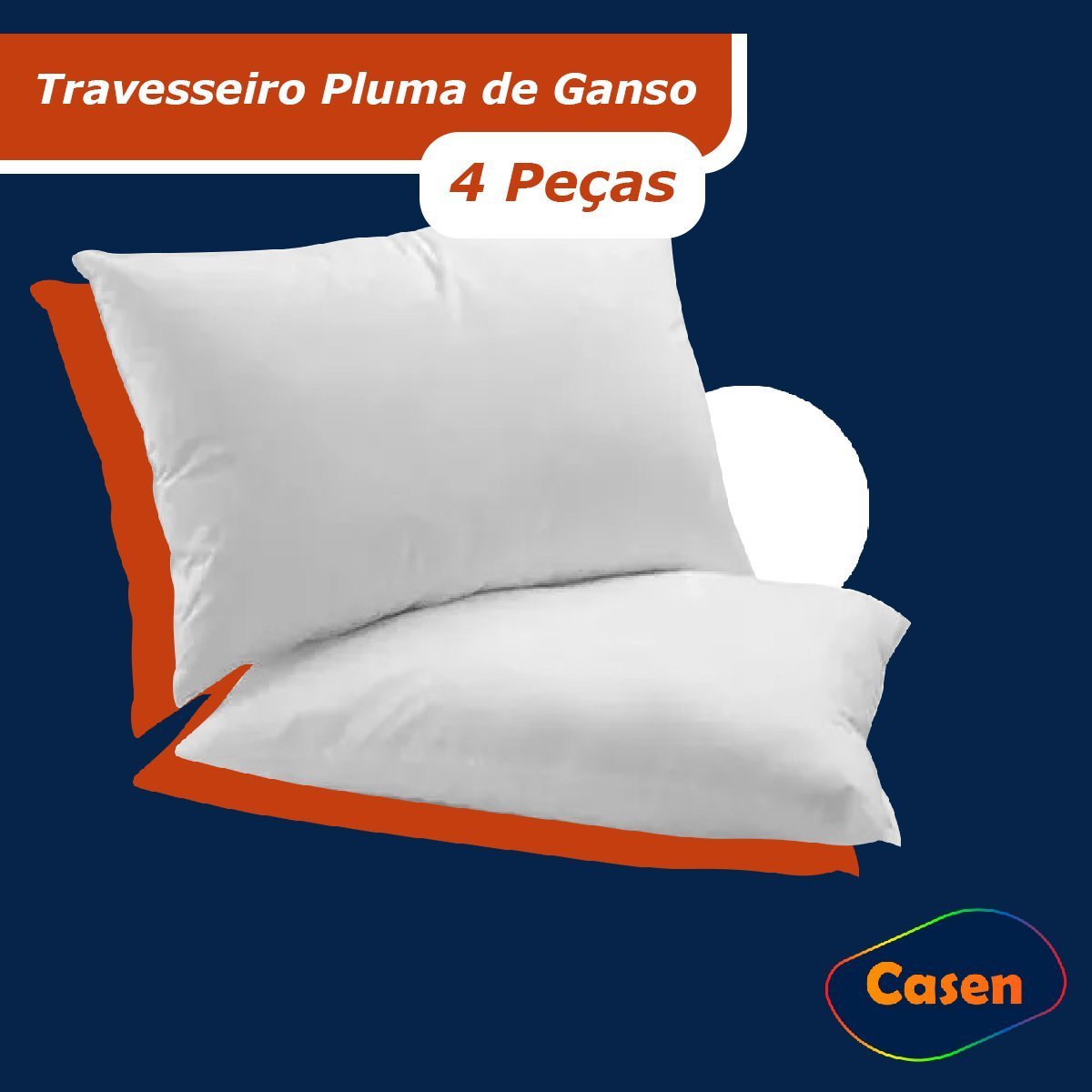 Kit 4 Travesseiros Impermeável Penas de Ganso Casen Pillow - 2