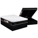 Ver imagem 1 de Cama Box Baú King: Colchão Espuma Castor D45 Black e White Air Euro Pillow + Base CRC Suede Black(