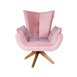 Poltrona Potter Giratória Estofada Madeira Maciça Anatômica: Rose - 2