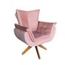 Poltrona Potter Giratória Estofada Madeira Maciça Anatômica: Rose - 1
