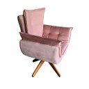 Ver imagem 3 de Poltrona Potter Giratória Estofada Madeira Maciça Anatômica: Rose