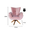 Ver imagem 4 de Poltrona Potter Giratória Estofada Madeira Maciça Anatômica: Rose