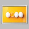 Quadro Cozinha Ovos - 60x40cm - Moldura Padrão Branco - 1