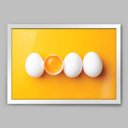 Ver imagem 1 de Quadro Cozinha Ovos - 60x40cm - Moldura Padrão Branco