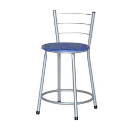 Banqueta Baixa Ratan Cinza Retro   - 1