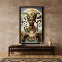 Ver imagem 1 de Quadro Decorativo Orixá Oxumaré - 70x50cm:moldura Branca