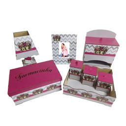 Kit Bebe Quarto Menina Coroa Decoração Berço Maternidade MDF - 2