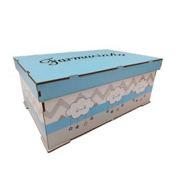 Kit Bebe Quarto Menino Nuvem Decoração Berço Maternidade Mdf - 4