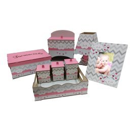 Kit Bebe Quarto Menina Decoração Nuvem Berço Adesivado Mdf - 2