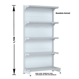 Gondola Parede 170 Fit Inicial Branco 5 Bandeja Sp Etiqueta - 2