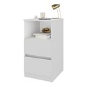 Ver imagem 2 de Mesa de Cabeceira 38,5cm com 2 Gavetas Multimóveis Mp4395 Branco