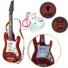Guitarra Eletrica Musical Criança Infantil Luzes Som Brinquedo Interativo Super Rock Star Festa Dive - 4