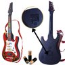 Guitarra Eletrica Musical Criança Infantil Luzes Som Brinquedo Interativo Super Rock Star Festa Dive - 5