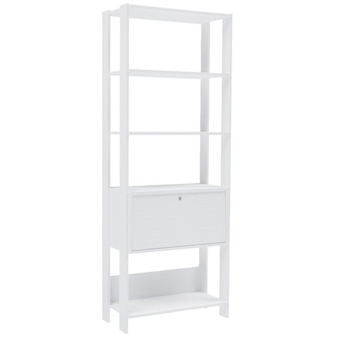 Estante Livreiro 1 Porta 166x63 Cm Branco Arly