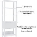 Ver imagem 5 de Estante Livreiro 1 Porta 166x63 Cm Branco Arly