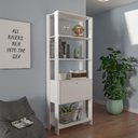 Ver imagem 7 de Estante Livreiro 1 Porta 166x63 Cm Branco Arly