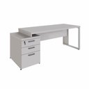 Ver mais imagens de Mesa Diretor Escritório F5 3 Gavetas MDP 150cm Cinza F5 Office