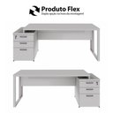 Ver imagem 4 de Mesa Diretor Escritório F5 3 Gavetas MDP 150cm Cinza F5 Office