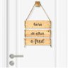 Placa Decorativa Estampa Madeira Hora de Olhar o Feed com Corda Sisal - 40x25cm - 1