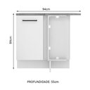 Ver imagem 3 de Balcão Armário de Cozinha de Canto 1 Porta Branco Agata Madesa