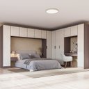 Ver imagem 1 de Guarda-Roupa Planejado de Canto Linear 12 Peças com 13 Portas Orion CabeCasa MadeiraOriginals Marrom/Mocha/Linho