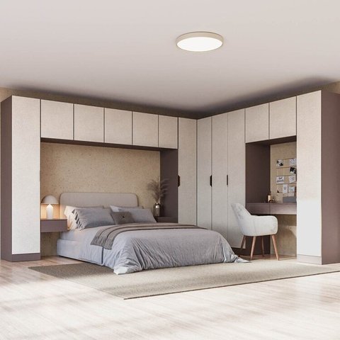 Guarda-roupa Modulado de Canto Linear 12 Peças com 13 Portas Orion CabeCasa MadeiraOriginals