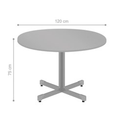 Mesa Redonda para 4 Lugares Centro Madeira Reunião - Cinza Cinza - 2