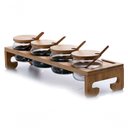 Ver imagem 1 de Conjunto Porta Tempero de Bambu com 4 Potes Tamanduá-bandeira - Ilovecoffee