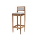 Ver imagem 4 de Kit 2 Banquetas Assento Encosto Estofado em Linho Hellen:mel com Linho Prata