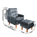 Ver imagem 4 de Poltrona para Leitura Reclinável com Puff Veludo Grafite Veneza Boutique Konforto