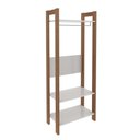 Ver imagem 2 de Guarda-roupa Closet com Cabideiro e 3 Prateleiras Az1029 Tecnomobili Amêndoa/branco