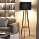 Ver imagem 1 de Luminária de Chão Tripé Celta com Cúpula Abajur Black/nature