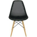 Ver imagem 3 de Kit 4 Cadeiras Colmeia Furadinha Heloisa Eloá Charles Eames Eiffel Base Madeira - Preta