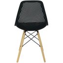 Ver imagem 4 de Kit 4 Cadeiras Colmeia Furadinha Heloisa Eloá Charles Eames Eiffel Base Madeira - Preta