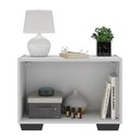 Ver imagem 4 de Mesa de Cabeceira com Pés 2 Portas Multimóveis Mp4134 Branca/preta