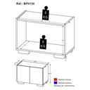 Ver imagem 3 de Mesa de Cabeceira com Pés 2 Portas Multimóveis Mp4134 Branca/preta