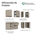 Ver imagem 7 de Armário de Cozinha Compacta 180 cm Suspenso Crema Nice Madesa 04