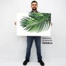 Quadro Decorativo Caixa Alta com Vidro Floral Folha Palmada Verde TaColado Moldura Madeira 90 x 60cm - 2