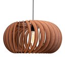 Ver imagem 6 de Kit 2 Pendente Mdf Poptem Elíptica Madeira Lustre 48cm Luminária Sala