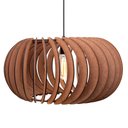 Ver imagem 4 de Kit 2 Pendente Mdf Poptem Elíptica Madeira Lustre 48cm Luminária Sala