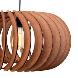 Kit 2 Pendente Mdf Poptem Elíptica Madeira Lustre 48cm Luminária Sala - 5
