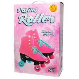 Patins 4 Rodas Quad Roller Classico Tamanho 38 Feminino Rosa - 5 Patins 4 Rodas Quad Roller Classico Tamanho 38 Feminino Rosa - 5
