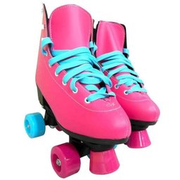 Patins 4 Rodas Quad Roller Classico Tamanho 38 Feminino Rosa - 4 Patins 4 Rodas Quad Roller Classico Tamanho 38 Feminino Rosa - 4