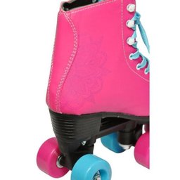 Patins 4 Rodas Quad Roller Classico Tamanho 38 Feminino Rosa - 3 Patins 4 Rodas Quad Roller Classico Tamanho 38 Feminino Rosa - 3