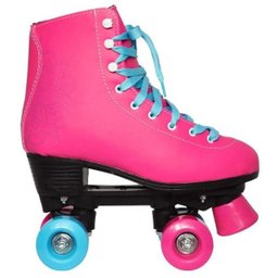 Patins 4 Rodas Quad Roller Classico Tamanho 38 Feminino Rosa - 2 Patins 4 Rodas Quad Roller Classico Tamanho 38 Feminino Rosa - 2