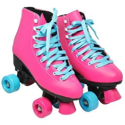 Patins 4 Rodas Quad Roller Classico Tamanho 38 Feminino Rosa - 1 Patins 4 Rodas Quad Roller Classico Tamanho 38 Feminino Rosa - 1