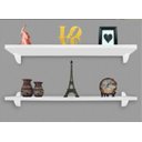 Ver imagem 1 de Kit Jogo 2 Prateleiras De Livro De Parede Mdf/Mdp Branco 60 x 20 - GRUMOBILE